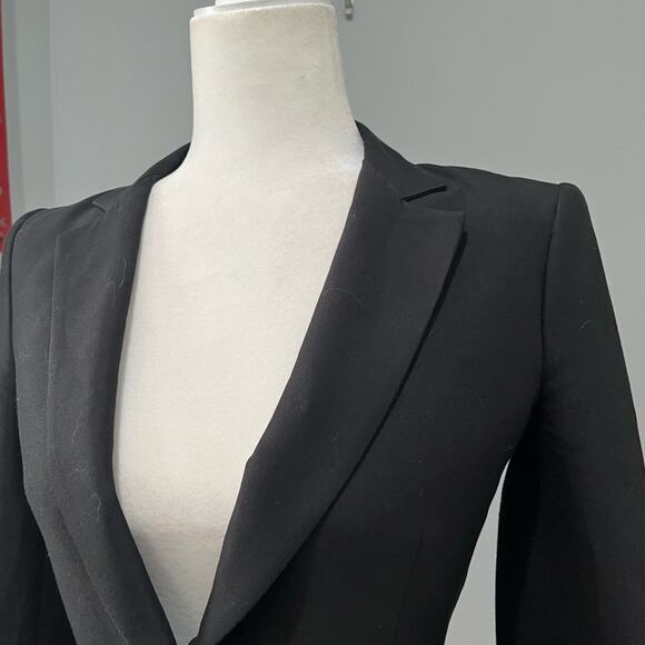 NEW BCBGMAXAZRIA Runway Silk Cotton Tailored Classic Tuxedo Blazer Jacket XXS - Picture 4 of 15